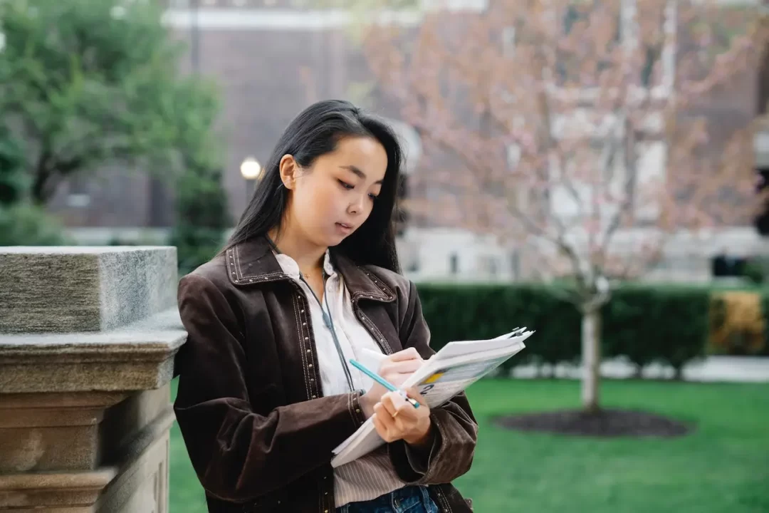 university student studying